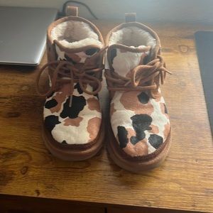 UGG
Calf Hair Animal Print Lace-Up Boots
